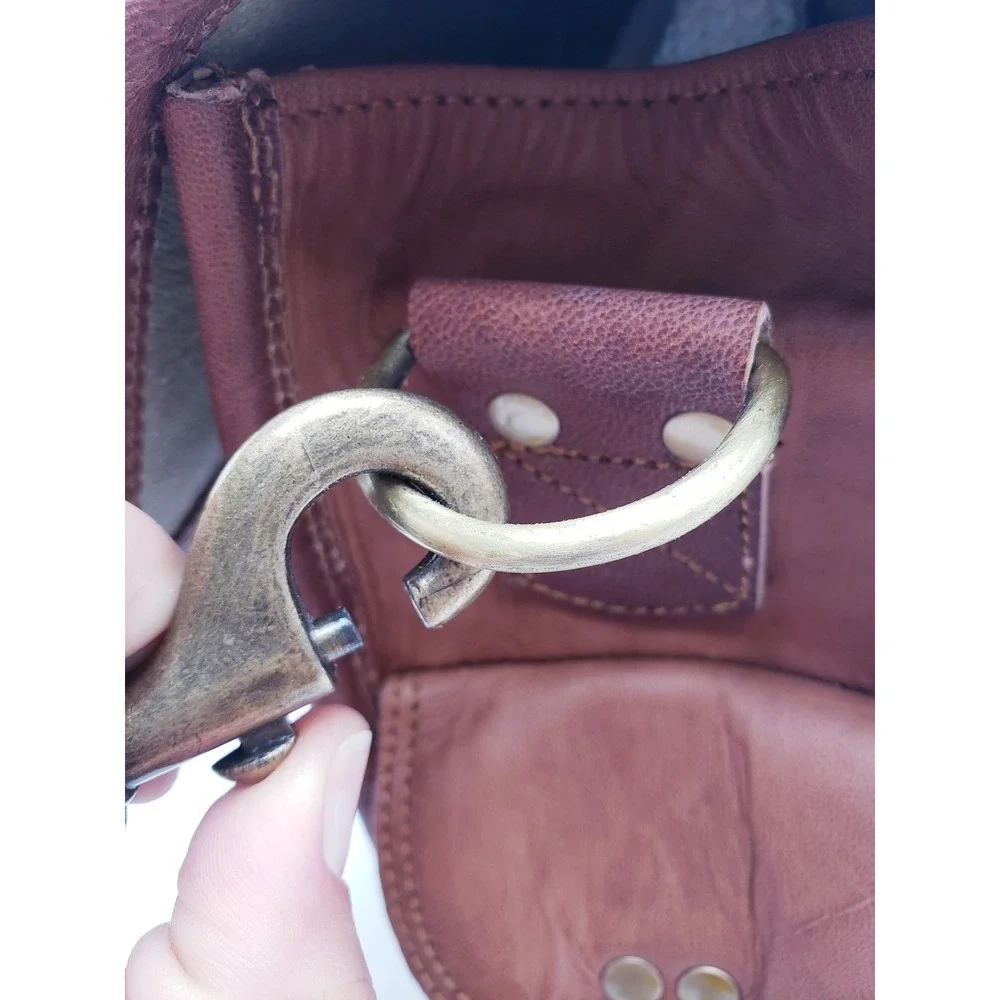 MaheTri Messenger Bag Brown Leather Satchel Laptop Briefcase OS